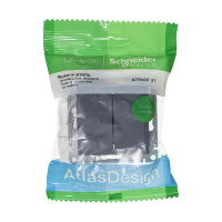 Выключатель двухклавишный ATLASDESIGN схема 5 10АХ механизм грифель Systeme Electric ATN000751