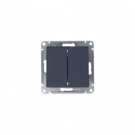 Выключатель двухклавишный ATLASDESIGN схема 5 10АХ механизм грифель Systeme Electric ATN000751