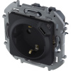 Розетка 2К+З немецкий стандарт 16А 250В со встроенным зарядным устройством USB C 1.5А 5В INSPIRIA антрацит Legrand/Daccord 673773