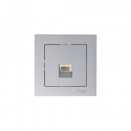 Розетка ATLASDESIGN компьютерная RJ45 механизм алюминий Systeme Electric ATN000383