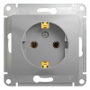 GLOSSA Розетка с заземлением в рамку алюминий Systeme Electric GSL000343