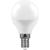 Лампа светодиодная LED 9вт Е14 дневной матовый шар FERON LB-550 25803