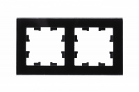 Рамка двухпостовая ATLASDESIGN NATURE, СТЕКЛО ЧЕРНЫЙ Systeme Electric ATN321002