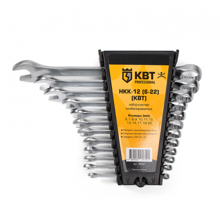 78367 Набор гаечных комбинированных ключей НКК-12 (6-22) серия KBT-PROFESSIONAL КВТ 