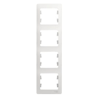 GLOSSA Рамка 4 поста вертикальная белый Systeme Electric GSL000108