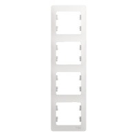 GLOSSA Рамка 4 поста вертикальная белый Systeme Electric GSL000108