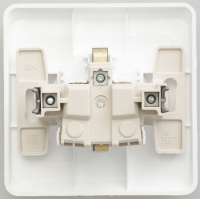 ЭТЮД Розетка скрытая с заземлением со шторками белая Systeme Electric PC16-004B