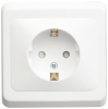 ЭТЮД Розетка скрытая с заземлением со шторками белая Systeme Electric PC16-004B