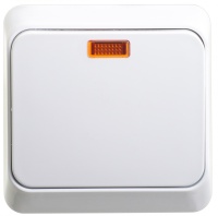 ЭТЮД Выключатель одноклавишный наружный с подсветкой белый сх.1 Systeme Electric BA10-005B