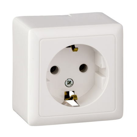 RA16-133-B ХИТ Розетка с заземлением наружная 250В 16А белая Systeme Electric 