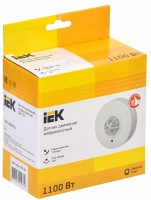 Датчик движения ДД 024 белый, макс. нагрузка 1100Вт, угол обзора 120-360гра, дальность 6м, IP33, IEK LDD11-024-1100-001