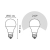 Лампа светодиодная LED 10 Вт 950 лм 6500К AC180-240В E27 А60 (груша) холодная Elementary GAUSS 23230