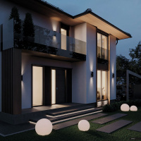 DH0702 Светильник НБУ-2х60w вверх/вниз Е27 IP54 черный FERON  06294