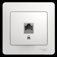 GLOSSA Розетка компьютерная RJ45 категория 5е в рамку белая Systeme Electric GSL000181K