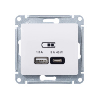 GLOSSA USB РОЗЕТКА A + тип-C 45W высокоскор.заряд. QC, PD, механизм, БЕЖЕВЫЙ Systeme Electric GSL000229