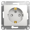 GLOSSA Розетка с заземлением со шторками в рамку белая Systeme Electric GSL000145