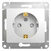 GLOSSA Розетка с заземлением со шторками в рамку белая Systeme Electric GSL000145