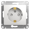 GLOSSA Розетка с заземлением со шторками в рамку белая Systeme Electric GSL000145