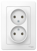BLANCA скрытой установки розетка двойная без заземления без шторок, 16А, 250В, белый Systeme Electric BLNRS000021