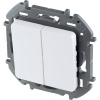 673620 Выключатель двухклавишный INSPIRIA 10 AX 250 В~ белый Legrand/Daccord 