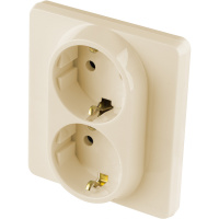 Розетка 2 x 2К+З немецкий стандарт 16 А 250 В~ INSPIRIA слоновая кость Legrand/Daccord 673751