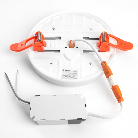 AL509 41208 Светильник светодиодный ДВО-12w 4000К 1200Лм slim белый с регулируемым монтажным диаметром (до 90мм) FERON 