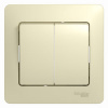 GLOSSA Выключатель двухклавишный в сборе бежевый схема 5 Systeme Electric GSL000252