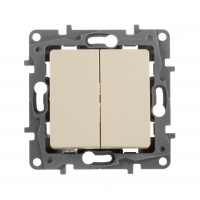 ETIKA Выключатель двухклавишный слоновая кость безвинтовые зажимы 10АХ Legrand/Daccord 672302