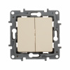 672302 ETIKA Выключатель двухклавишный слоновая кость безвинтовые зажимы 10АХ Legrand/Daccord 