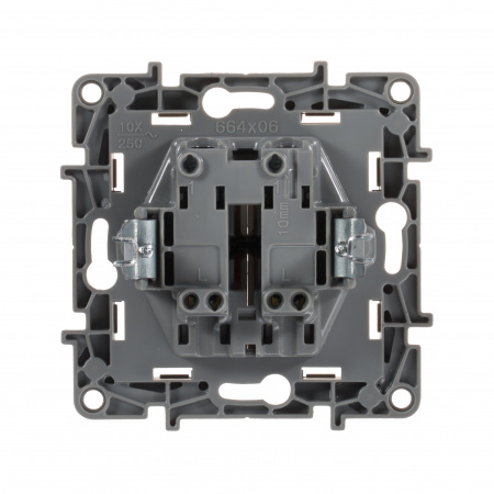 672302 ETIKA Выключатель двухклавишный слоновая кость безвинтовые зажимы 10АХ Legrand/Daccord 