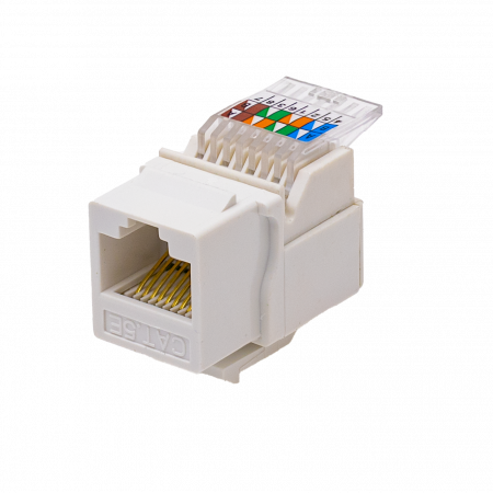 10-0312 Keystone Jack 8P8C (RJ-45), UTP, Cat.5e. заделка без инструмента, белый SUPRLAN 