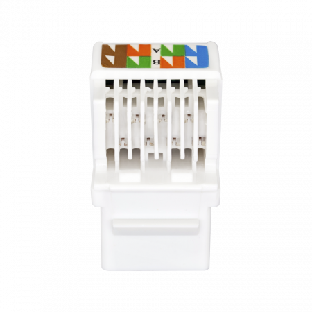 Keystone Jack 8P8C (RJ-45), UTP, Cat.5e. заделка без инструмента, белый SUPRLAN 10-0312