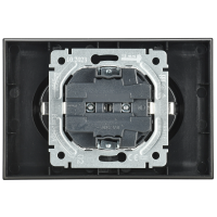 BRITE Розетка двойная с заземлением без защитных шторок 16А в сборе РС12-3-БрЧ черный IEK BR-R21-16-K02-F