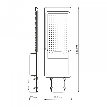 Светильник Уличный LED Avenue IP65 546х170х67 150W 15000Лм 5000K 190-250V КСС ''Д'' 1/5'' GAUSS 629536305