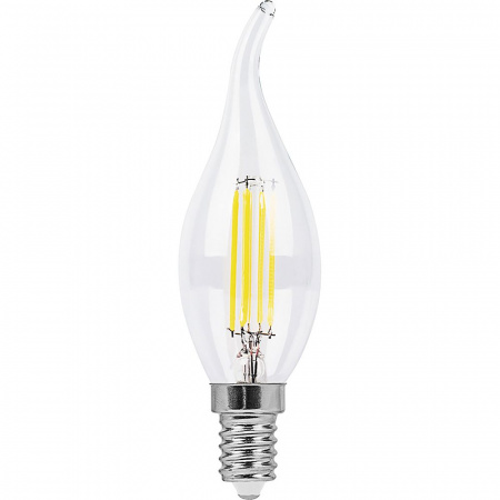 Лампа светодиодная LED 7вт Е14 теплый свеча на ветру FILAMENT FERON LB-67 25727