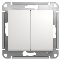 GLOSSA Переключатель двухклавишный в рамку белый схема 6 Systeme Electric GSL000165