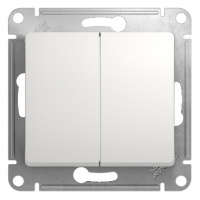 GLOSSA Переключатель двухклавишный в рамку белый схема 6 Systeme Electric GSL000165