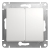 GLOSSA Переключатель двухклавишный в рамку белый схема 6 Systeme Electric GSL000165