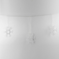 Занавес светодиодный фигурный Снежинки-1 1.5х0.3м 6 подвесов 36 светодиодов Синий свет Провод прозрачный ULD-E1503-036/DTA BLUE IP20 SNOWFLAKES-1 Uniel UL-00001406