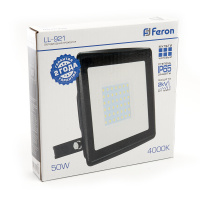 LL-921 29497 Прожектор светодиодный ДО-50w 4000К 4000Лм IP65 черный FERON 