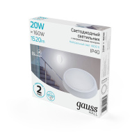 Светильник светодиодный ДБП 20 Вт 4000К 1520 лм 200-240В IP40 D180х33мм круглый Пластик с оптико-микроволновым датчиком движения ЖКХ HALL Gauss GAUSS 193411220-S