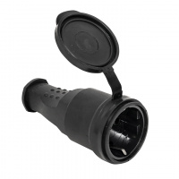 Розетка переносная с защитной крышкой каучуковая 230В 2P+PE 16A IP44 PROxima EKF RPS-012-16-230-44