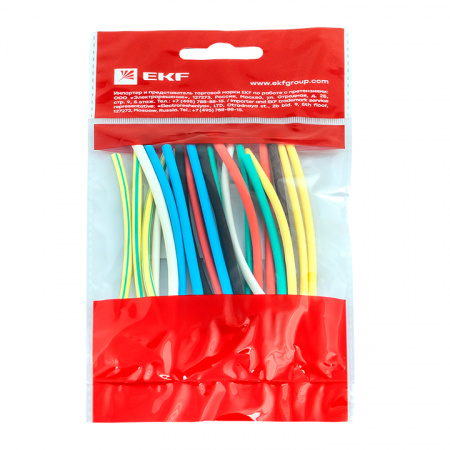 Трубка термоусаживаемая ТУТ нг 2/1 (7 цветов по 3шт) 100мм PROxima EKF tut-n-2