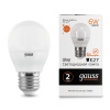 Лампа светодиодная LED 6 Вт 420 лм 3000К AC180-240В E27 шар P45 теплая  Elementary Gauss GAUSS 53216