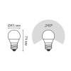 Лампа светодиодная LED 6 Вт 420 лм 3000К AC180-240В E27 шар P45 теплая  Elementary Gauss GAUSS 53216