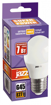 1027863-2 Лампа светодиодная LED 7Вт E27 530Лм 230V/50Hz теплый матовый шар SP JazzWay 