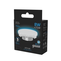 Лампа светодиодная LED 8 Вт 760 лм 6500К AC150-265В GX53 таблетка холодная  Black Gauss GAUSS 108008308