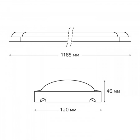 Светильник светодиодный ДПО 36 Вт 6500К 3540 лм 185-265В IP20 1185х120х46мм Сталь матовый опал WLF-4 Gauss GAUSS 844611336