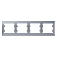 GLOSSA Рамка горизонтальная 4 поста алюминий Systeme Electric GSL000304