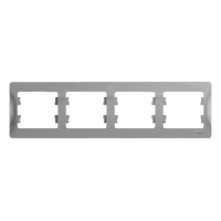 GLOSSA Рамка горизонтальная 4 поста алюминий Systeme Electric GSL000304